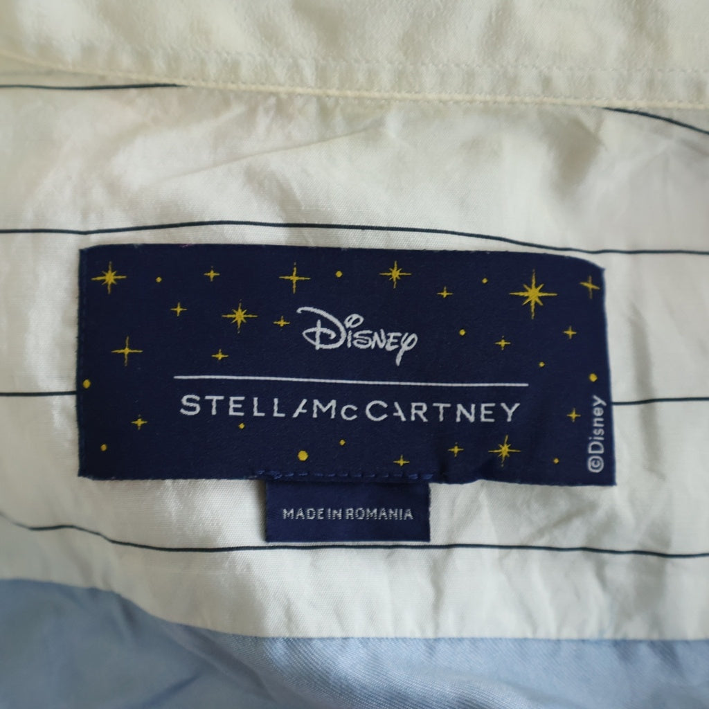 STELLA McCARTNEY(ステラマッカートニー) ×ディズニー バックプリント 裾フリンジ ストライプシャツ ホワイト×マルチカラー #L