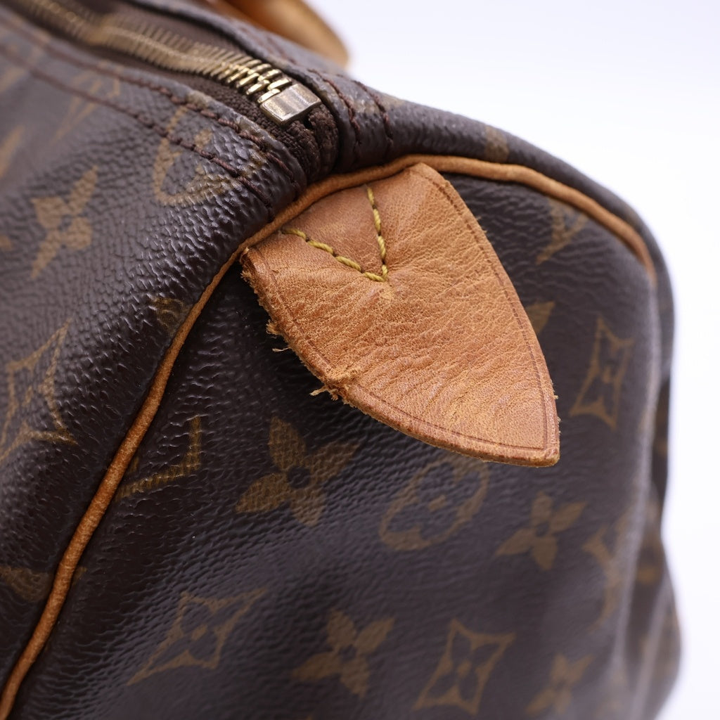 LOUIS VUITTON(ルイヴィトン) モノグラム スピーディ35 ハンドバッグ ボストンバッグ ブラウン レザー×PVC M41524 ゴールド金具 レディース