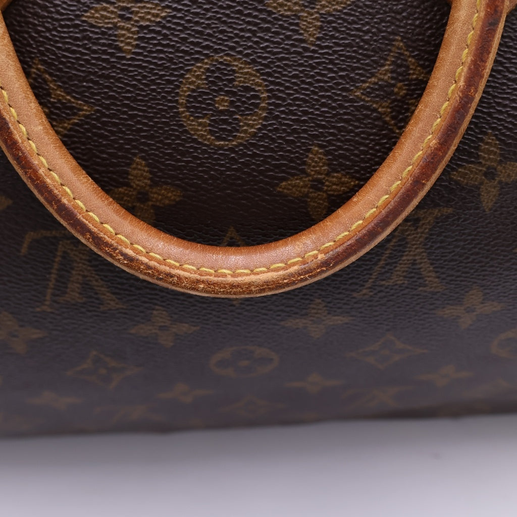 LOUIS VUITTON(ルイヴィトン) モノグラム スピーディ35 ハンドバッグ ボストンバッグ ブラウン レザー×PVC M41524 ゴールド金具 レディース