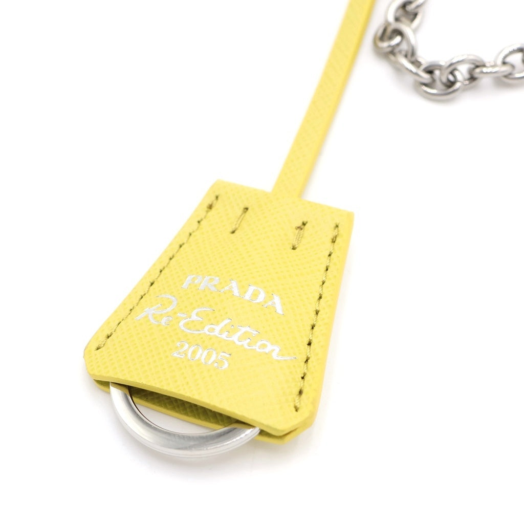 PRADA(プラダ) Re-Edition RE-NYLON リエディション リナイロン トライアングルロゴプレート ミニ ショルダーバッグ シルバー金具 イエロー 1BH204 レディース