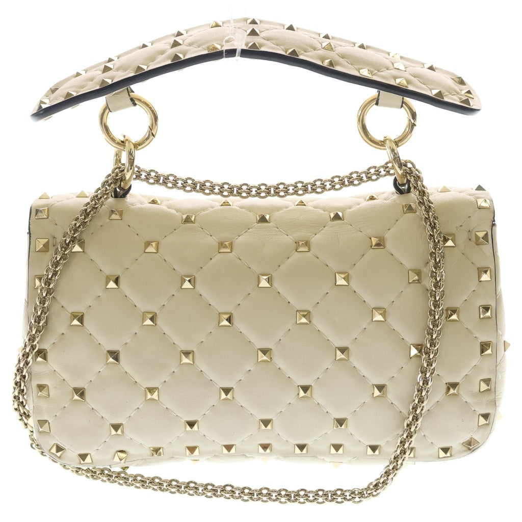 Giovanni Valentino(ジョバンニ ヴァレンチノ) ガラヴァーニ ロックスタッズ スパイク チェーンショルダーバッグ レザー ゴールド金具 レディース