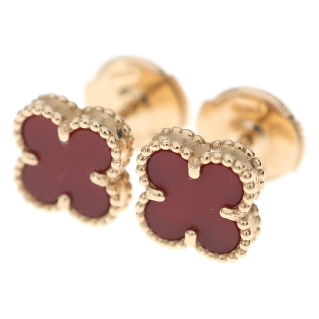Van Cleef & Arpels(ヴァンクリーフアンドアーペル) スウィートアルハンブラ カーネリアン ピアス K18PG ピンクゴールド VCARN6B000 レディース