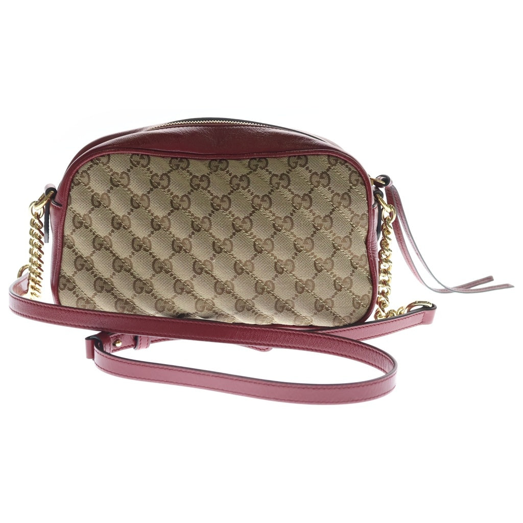 GUCCI(グッチ) GGマーモント キャンバス レザー チェーンショルダー
