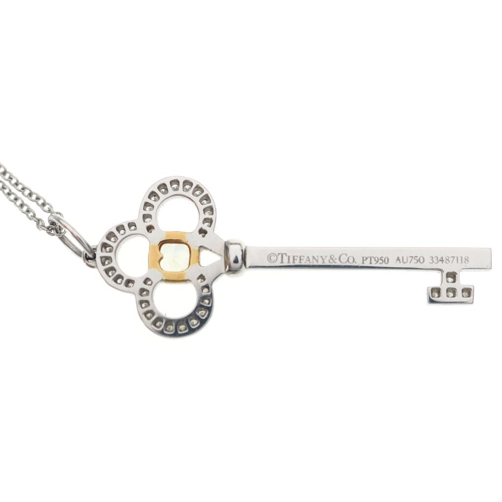 TIFFANY & Co.(ティファニー) クラウンキー ダイヤ ネックレス K18PG/Pt950 プラチナ/ピンクゴールド レディース