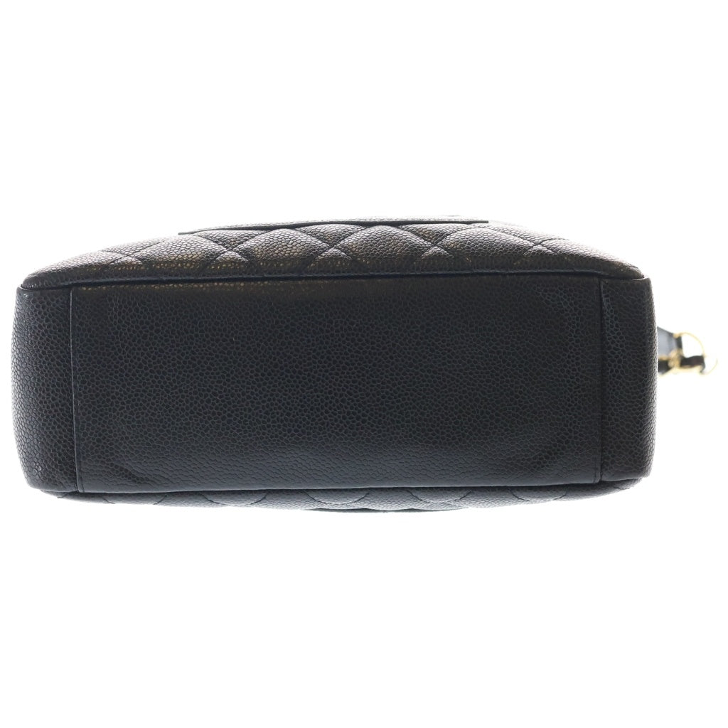 CHANEL(シャネル) マトラッセ ココマーク キャビアスキン レザー チェーン トートバッグ ゴールド金具 ブラック 12番台 レディース