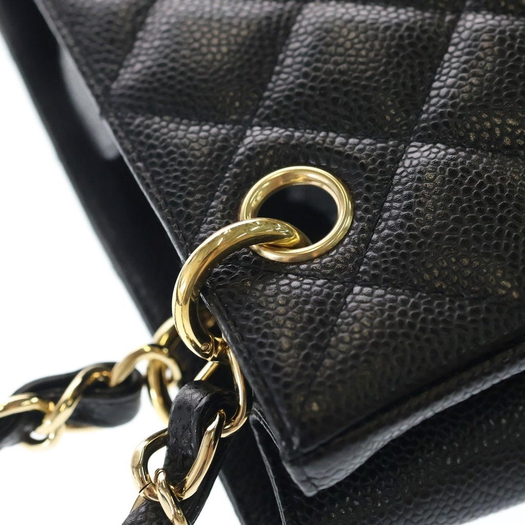 CHANEL(シャネル) マトラッセ ココマーク キャビアスキン レザー チェーン トートバッグ ゴールド金具 ブラック 12番台 レディース