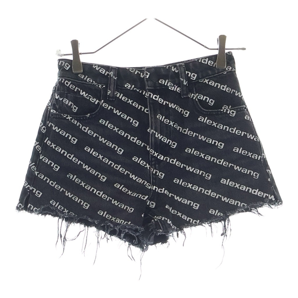 ALEXANDER WANG(アレキサンダーワン) ロゴ デニムショートパンツ ブラック #23