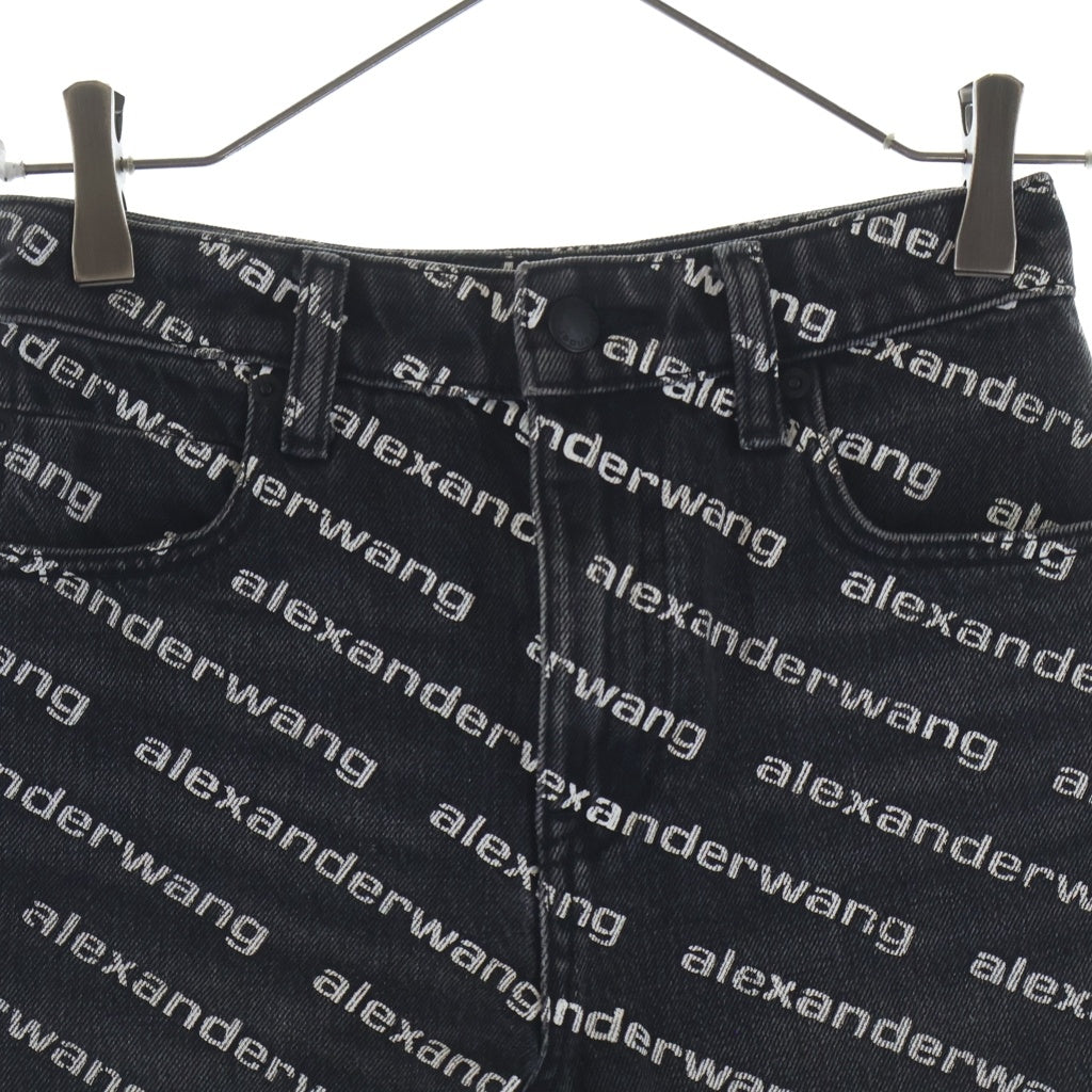 ALEXANDER WANG(アレキサンダーワン) ロゴ デニムショートパンツ ブラック #23