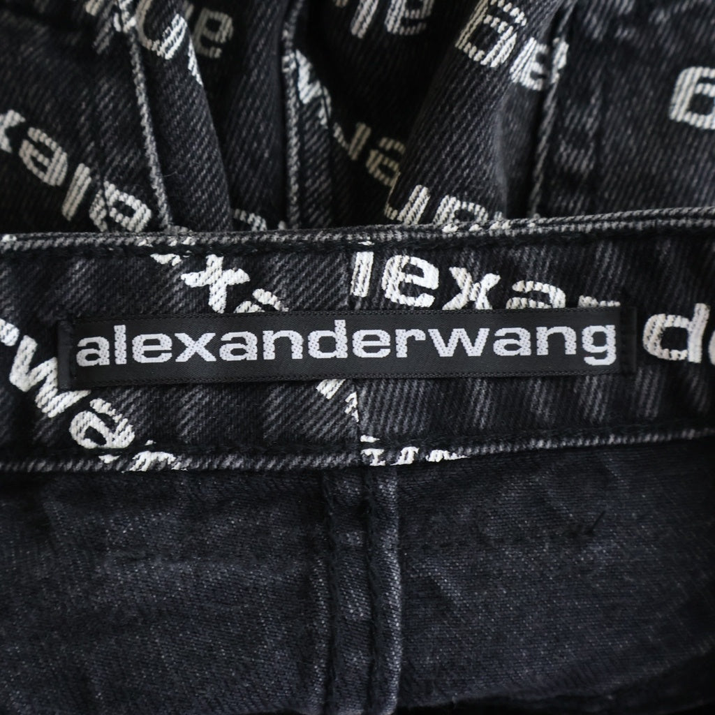 ALEXANDER WANG(アレキサンダーワン) ロゴ デニムショートパンツ ブラック #23