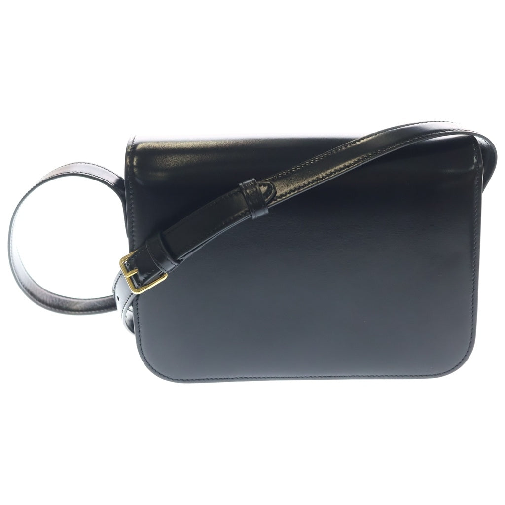 CELINE(セリーヌ) ティーン キュイル トリオンフ ミディアム ショルダーバッグ ブラック レザー 199233BF4 ゴールド金具 レディース
