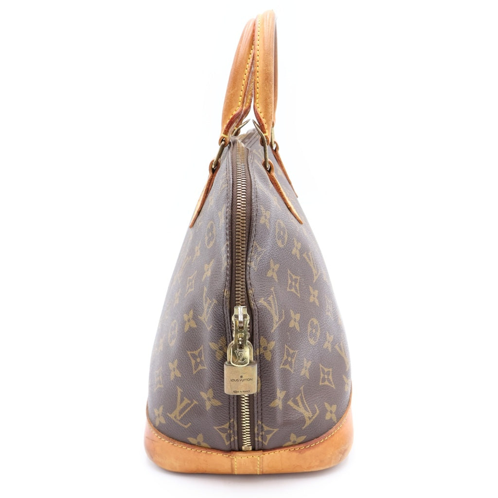 LOUIS VUITTON(ルイヴィトン) モノグラム アルマ ハンドバッグ ブラウン レザー×PVC ゴールド金具 M51130 レディース