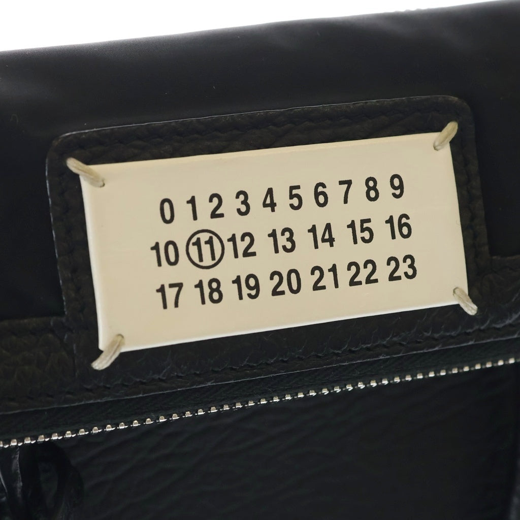 Maison Martin Margiela(メゾンマルタンマルジェラ) 5AC ミニ レザー ナイロン 2WAY ショルダーバッグ ハンドバッグ ブラック レディース
