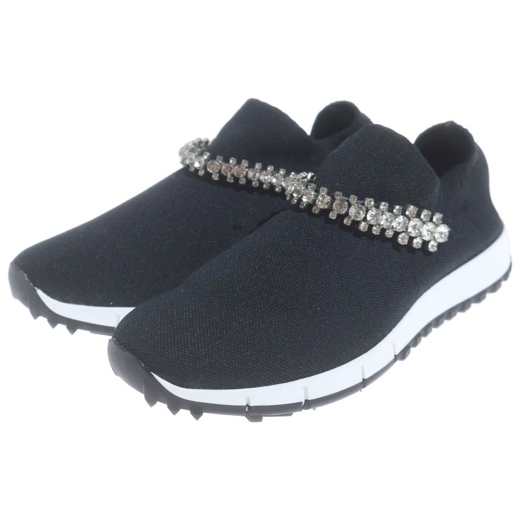 JIMMY CHOO(ジミーチュウ) Verona クリスタルビジューニットスニーカー スリッポン ブラック レディース