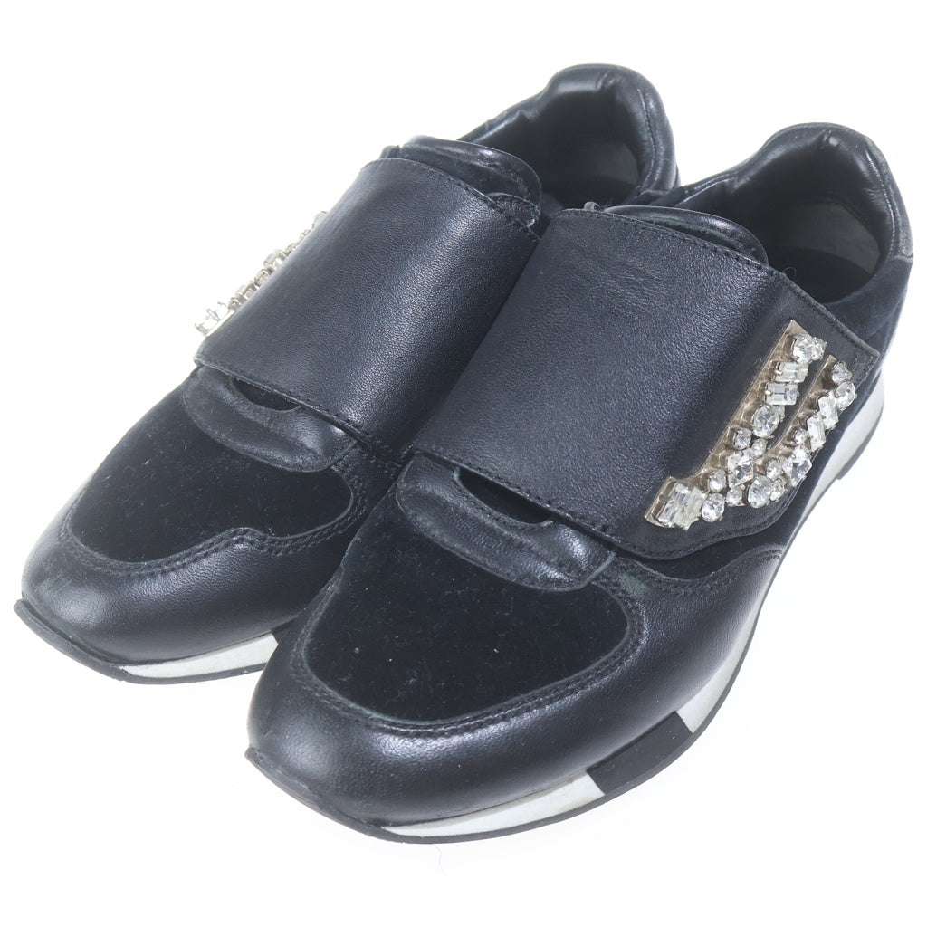 BALLY(バリー) GIADA-STONE クリスタルローカットスニーカー シューズ レザー Bロゴ ブラック レディース