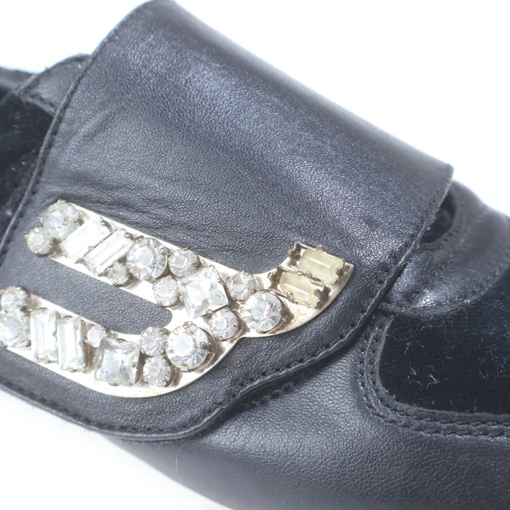BALLY(バリー) GIADA-STONE クリスタルローカットスニーカー シューズ レザー Bロゴ ブラック レディース
