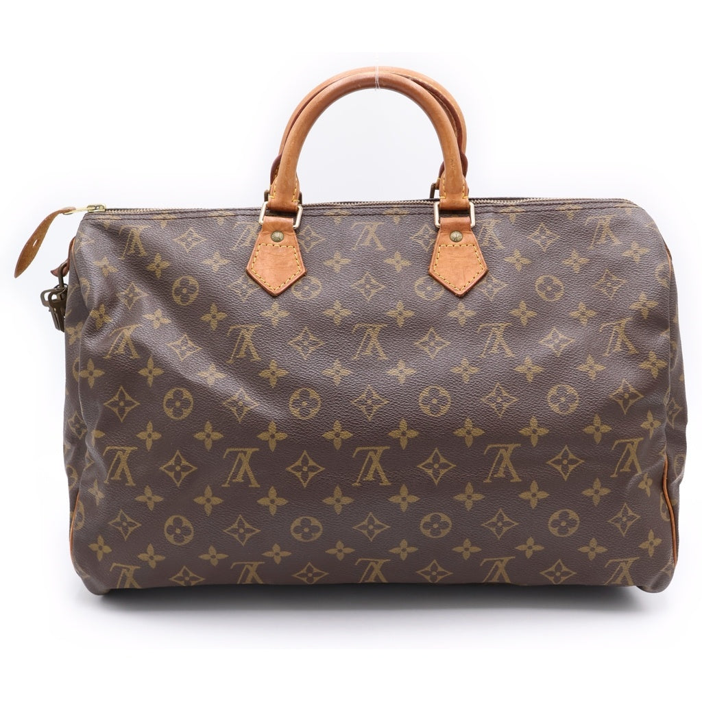 LOUIS VUITTON(ルイヴィトン) モノグラム スピーディ40 ハンドバッグ ボストンバッグ ブラウン レザー×PVC M41522 ゴールド金具 レディース