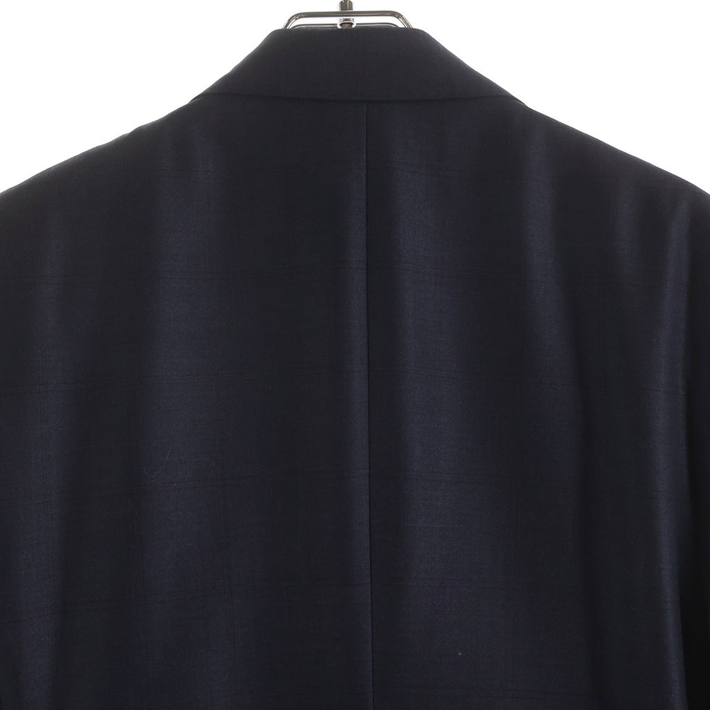 Vivienne Westwood(ヴィヴィアンウエストウッド) チェック総柄 ピークドラペル ダブルブレスト テーラードジャケット ネイビー VW-W1-77228