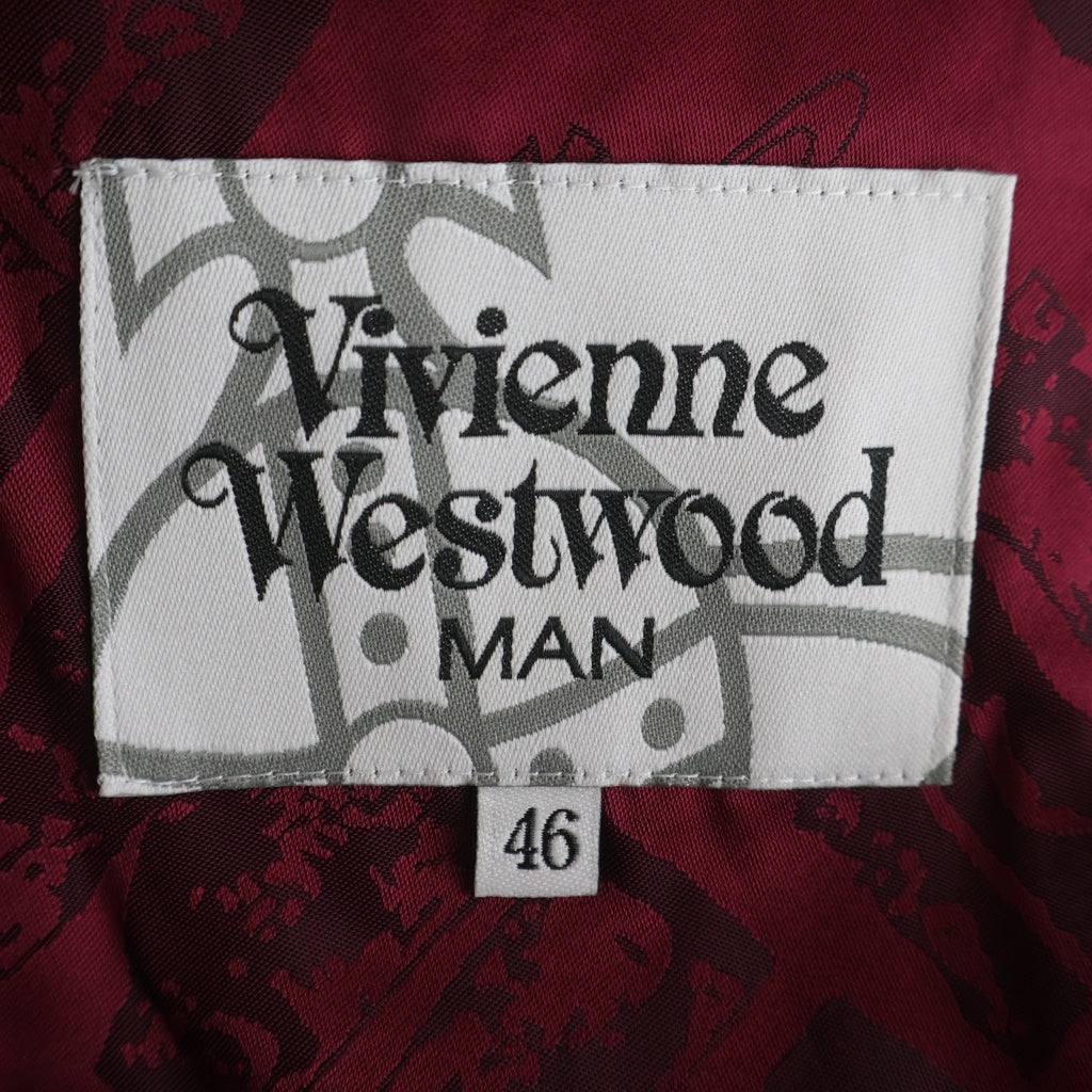 Vivienne Westwood(ヴィヴィアンウエストウッド) チェック総柄 ピークドラペル ダブルブレスト テーラードジャケット ネイビー VW-W1-77228