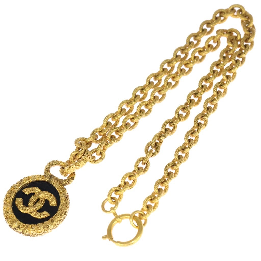 CHANEL(シャネル) ココマーク 溶岩 ロングネックレス ペンダント チェーン ゴールド GP レディース