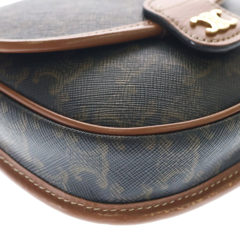 CELINE(セリーヌ) トリオンフ ミニブザス ショルダーバッグ PVC レザー ブラウン 196702BZJ.04LU レディース