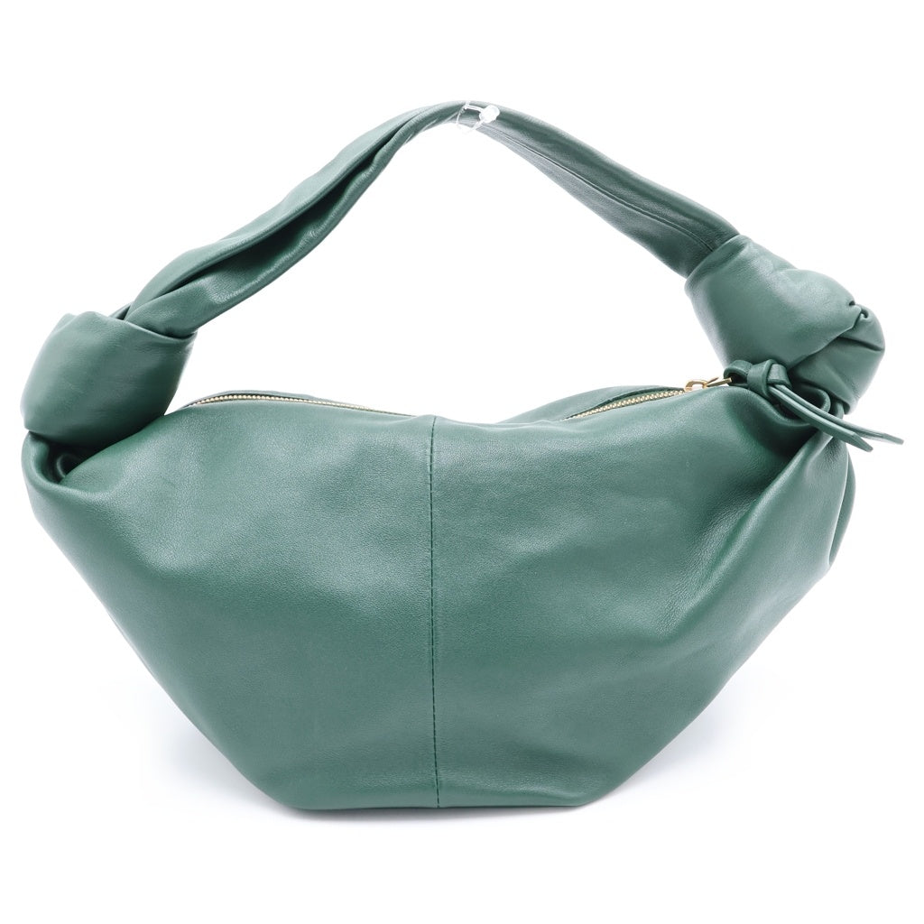 BOTTEGA VENETA(ボッテガヴェネタ) ダブルノット ハンドバッグ グリーン レザー レディース