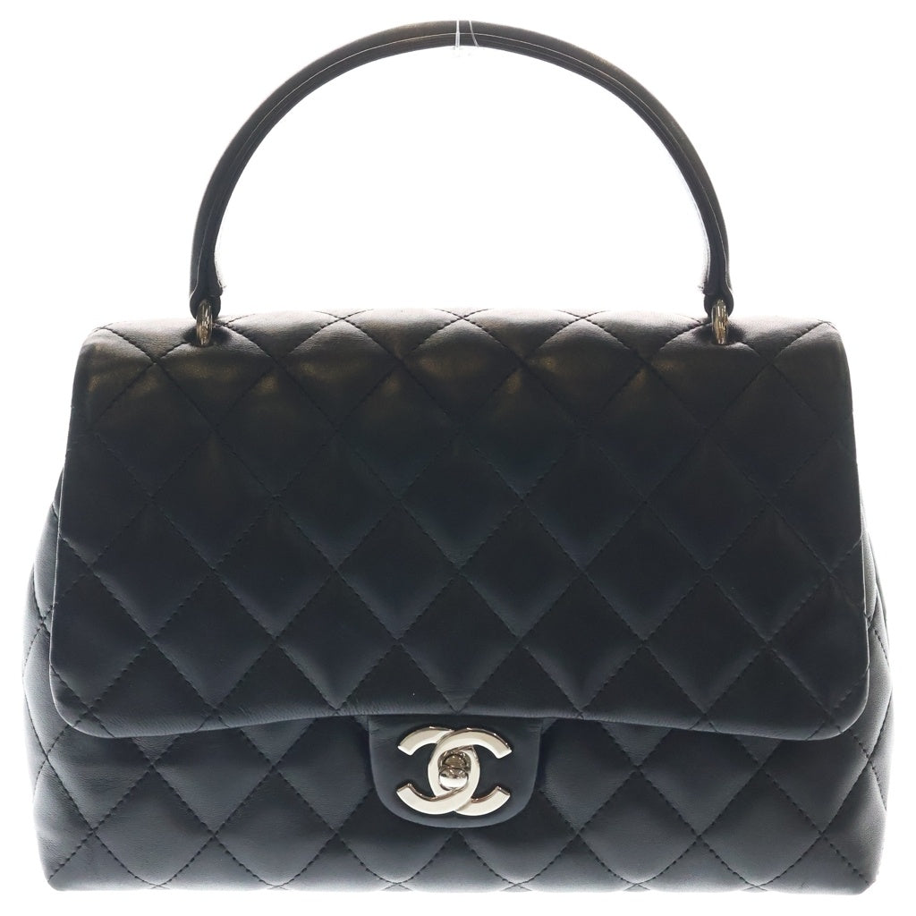 CHANEL(シャネル) ココハンドル25 10番台 ハンドバッグ ブラック ラムスキン シルバー金具 レディース