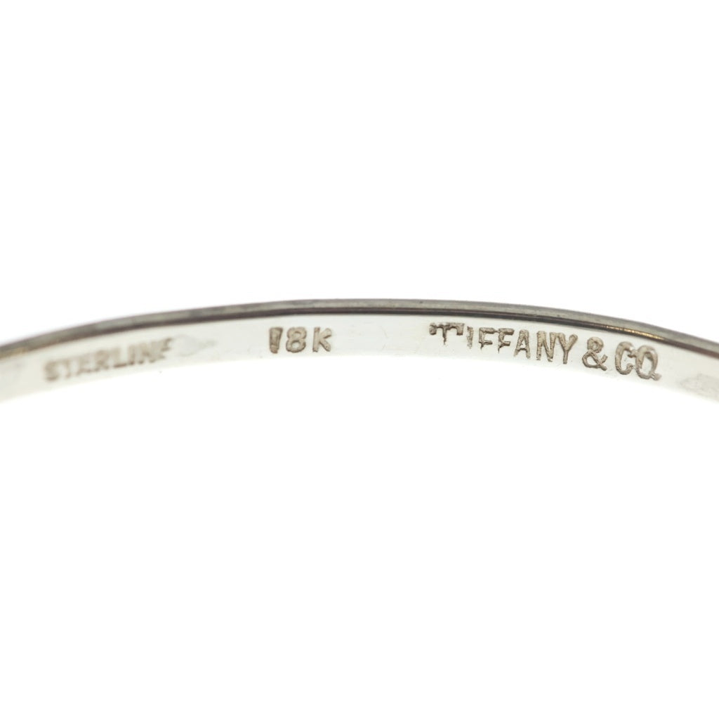 TIFFANY & Co.(ティファニー) フック&アイ ダブルハート SV925 K18YG バングル ブレスレット シルバー/イエローゴールド レディース