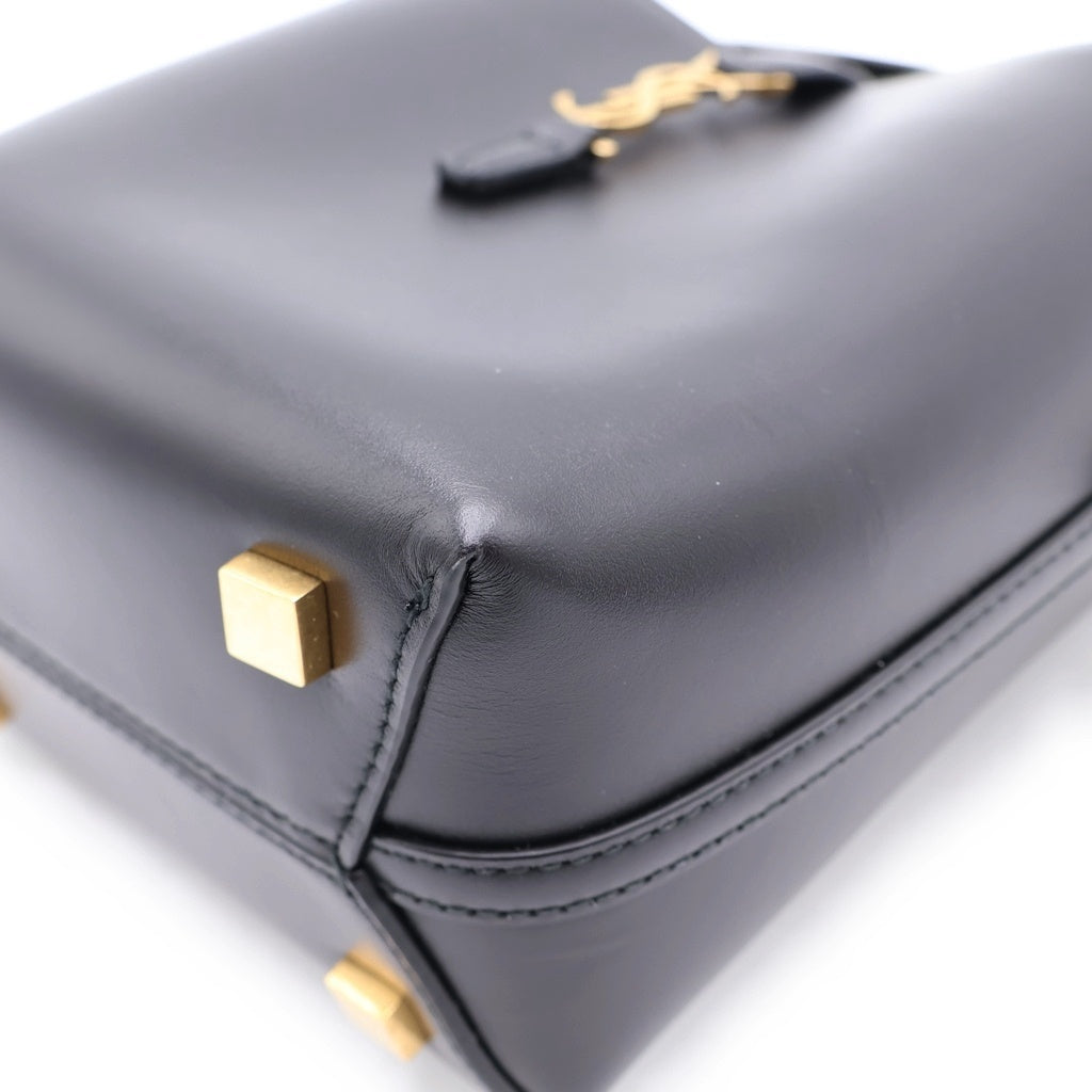 SAINT LAURENT PARIS(サンローランパリ) LE37 ミニバケットバッグ シャイニー レザー ゴールド金具 2WAY ハンドバッグ ショルダーバッグ ブラック 765870 レディース