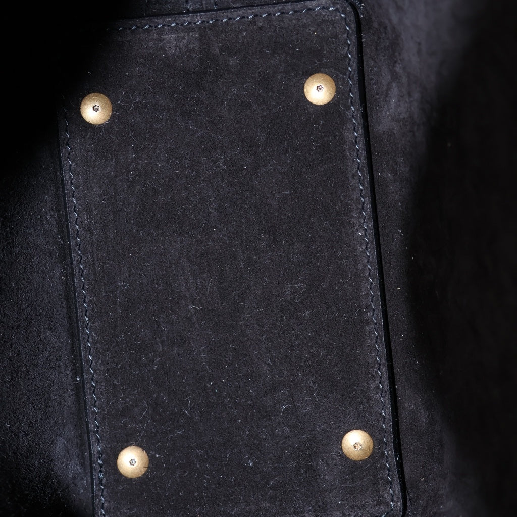 SAINT LAURENT PARIS(サンローランパリ) LE37 ミニバケットバッグ シャイニー レザー ゴールド金具 2WAY ハンドバッグ ショルダーバッグ ブラック 765870 レディース