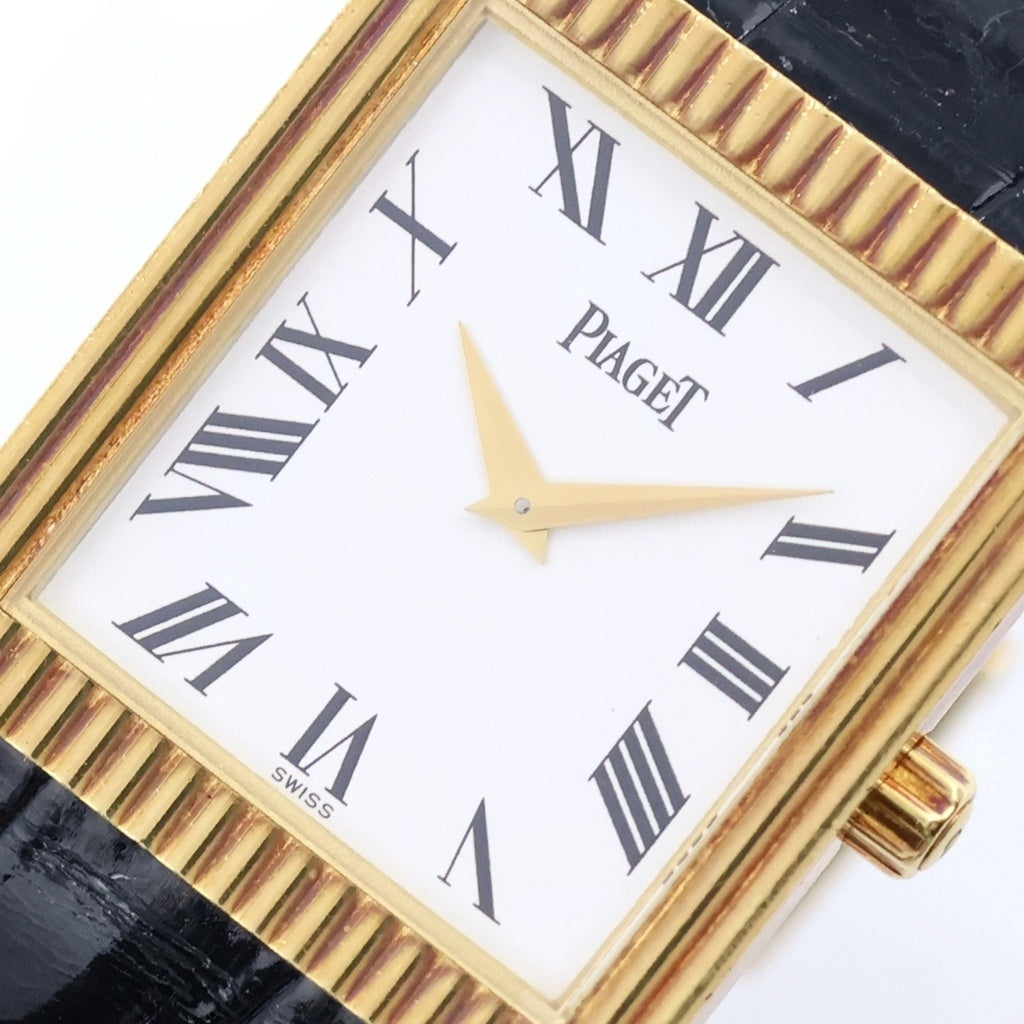 PIAGET(ピアジェ) プロトコール 白文字盤 YG×革/手巻き イエローゴールド 腕時計 84153 レディース