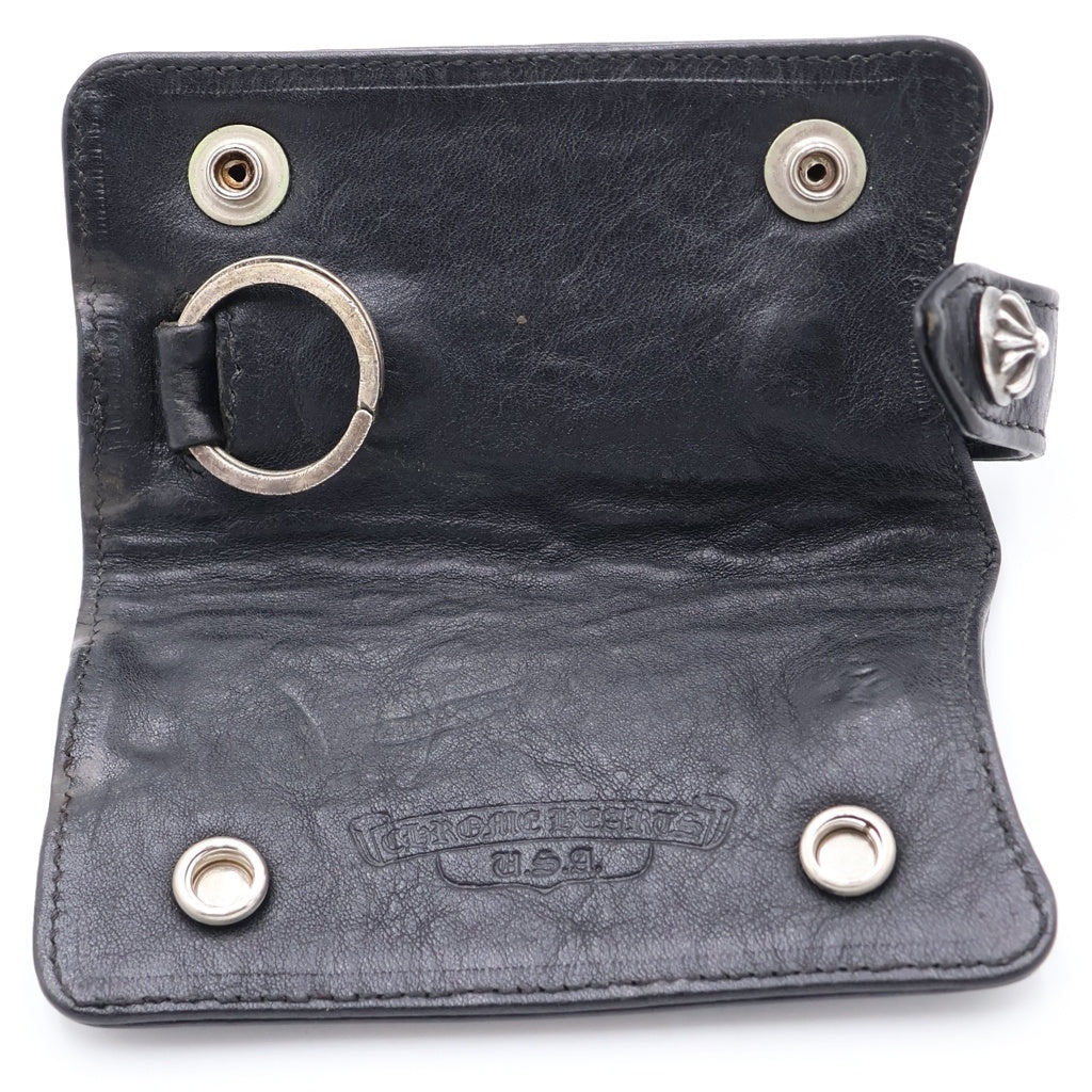 CHROME HEARTS(クロムハーツ) KEY CASE キーケース クロスボールボタン デストロイレザーキーケース ブラック