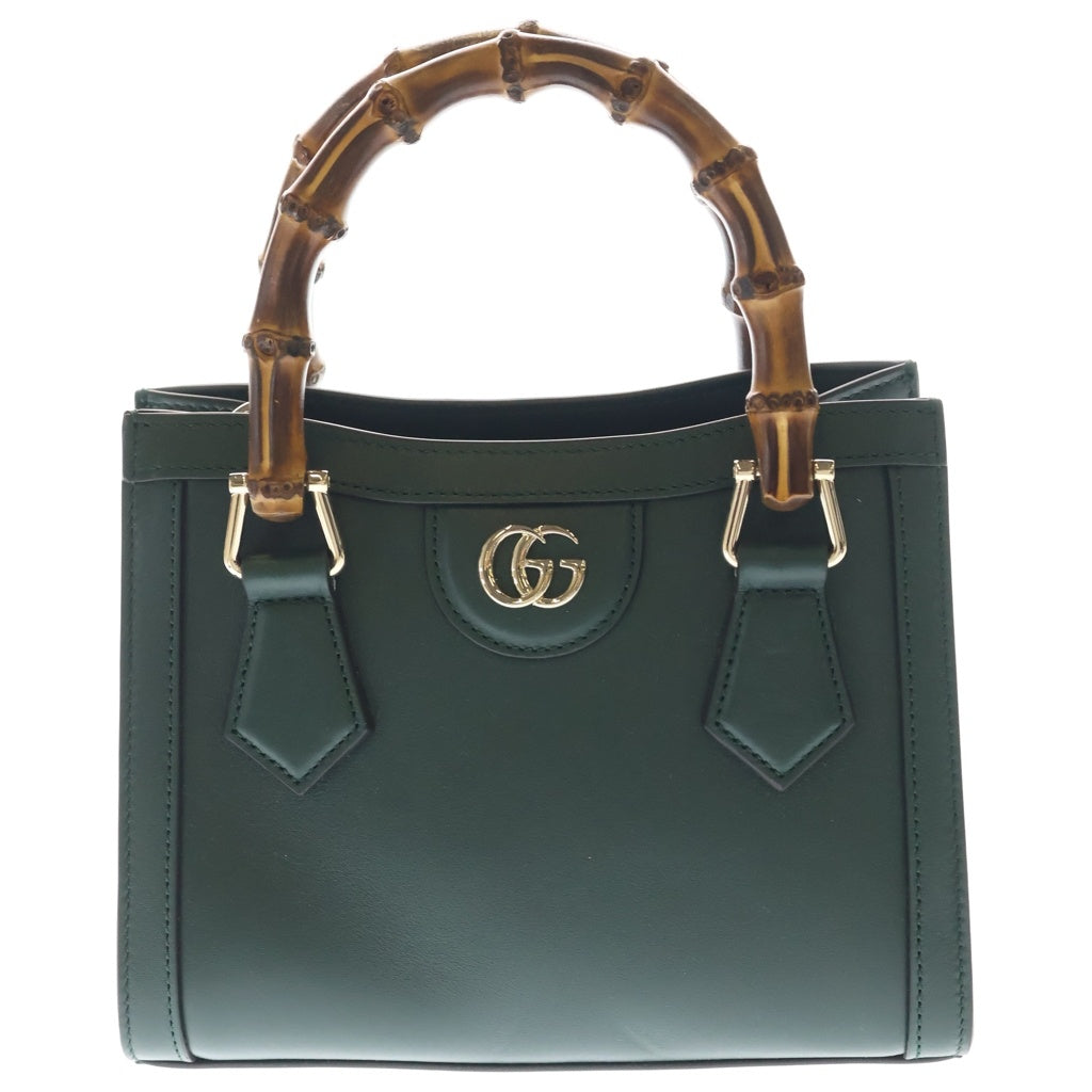 GUCCI(グッチ) ダイアナ スモール トートバック 2wayハンドバック バンブー レザー グリーン 832936 レディース