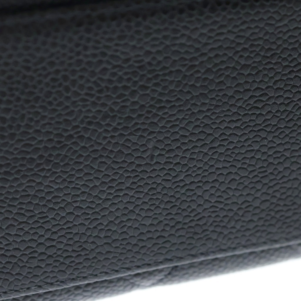 CHANEL(シャネル) マトラッセ ココマーク キャビアスキン レザー チェーン ショルダー トートバッグ シルバー金具 ブラック 6番台 レディース