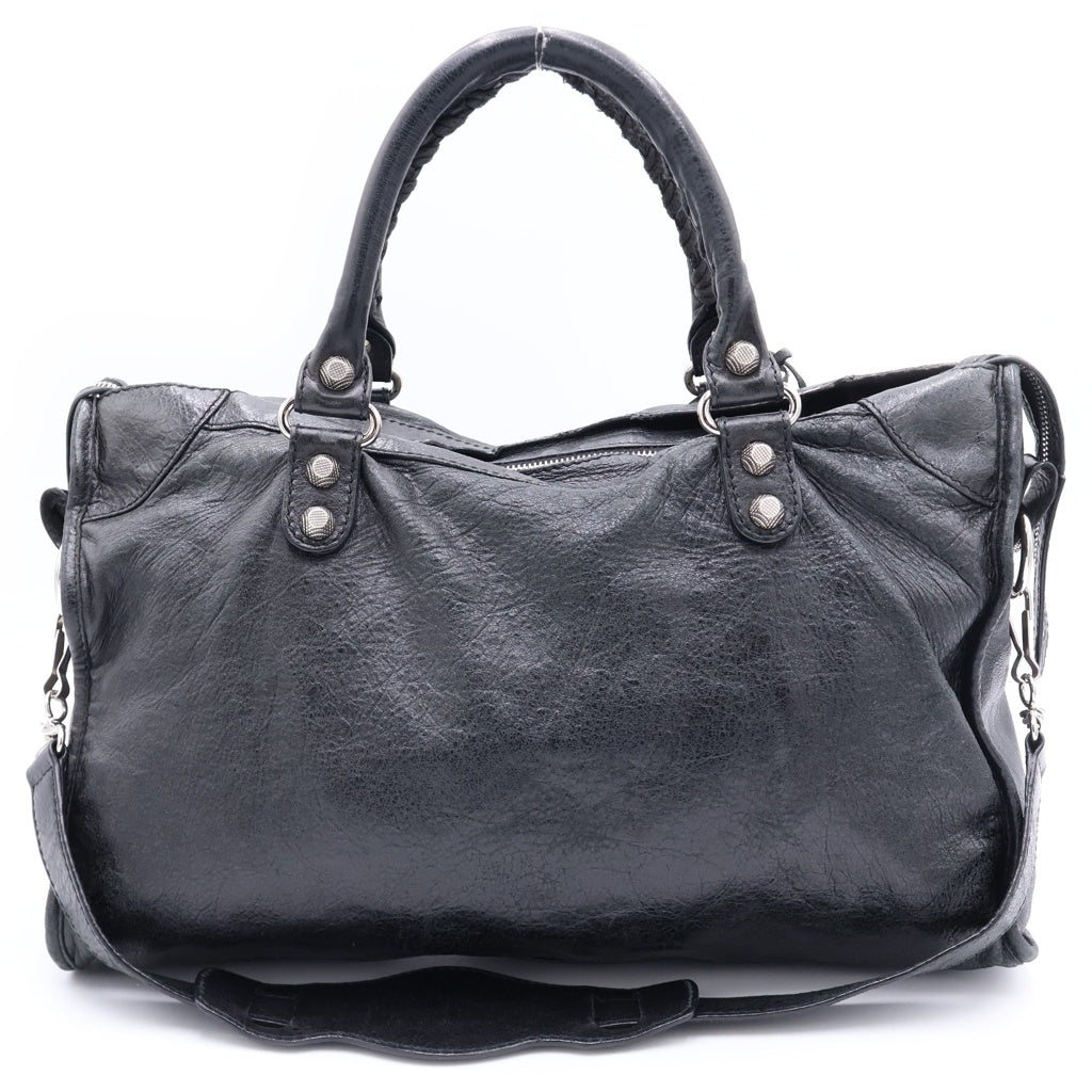 BALENCIAGA(バレンシアガ) ザ・シティ 2WAYハンドバッグ ショルダーバッグ ブラック レザー 281770 シルバー金具