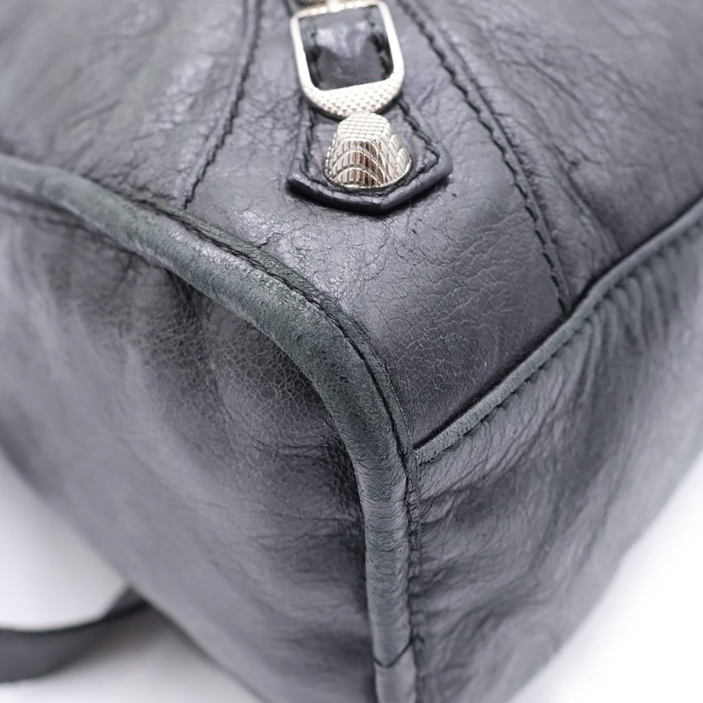 BALENCIAGA(バレンシアガ) ザ・シティ 2WAYハンドバッグ ショルダーバッグ ブラック レザー 281770 シルバー金具