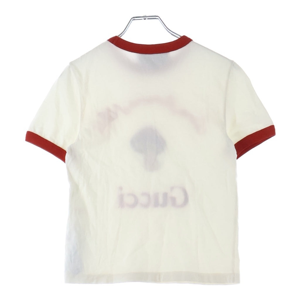GUCCI(グッチ) マッシュルーム ロゴプリント Tシャツ ホワイト #XS レディース