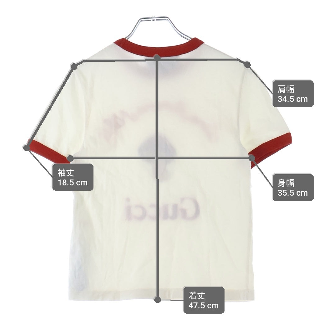 GUCCI(グッチ) マッシュルーム ロゴプリント Tシャツ ホワイト #XS レディース