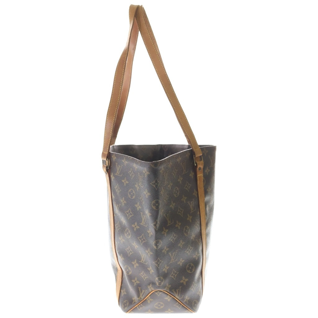 LOUIS VUITTON(ルイヴィトン) モノグラム サックショッピング トートバッグ ハンドバッグ ブラウン レザー×PVC M51108 ゴールド金具 レディース