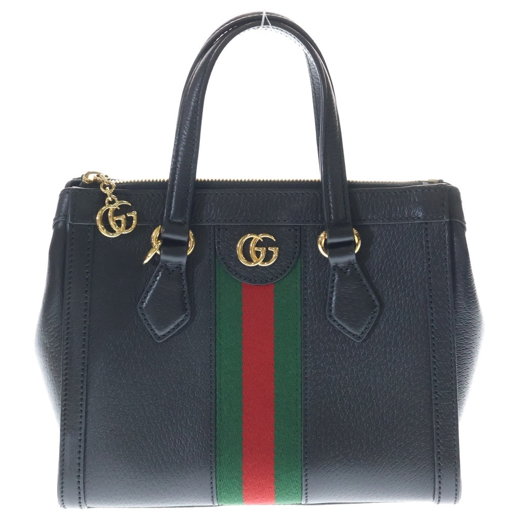 GUCCI(グッチ) オフィディア 2WAYハンドバッグ ショルダーバッグ ブラック レザー 719882 ゴールド金具 レディース
