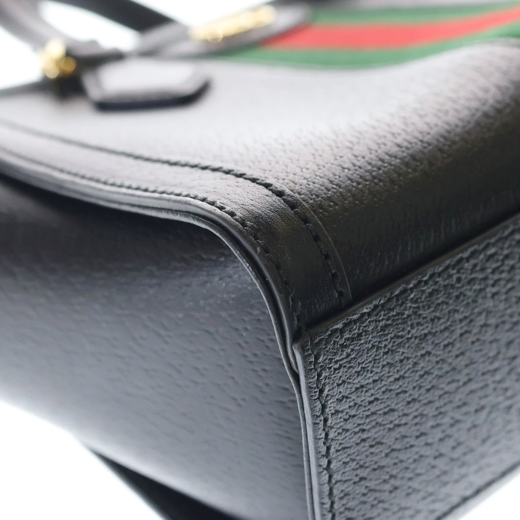 GUCCI(グッチ) オフィディア 2WAYハンドバッグ ショルダーバッグ ブラック レザー 719882 ゴールド金具 レディース