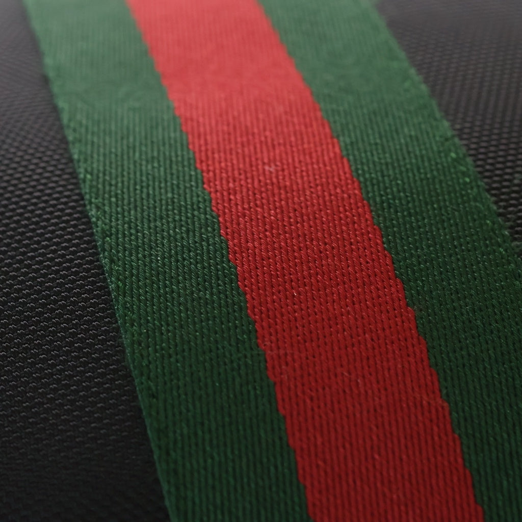 GUCCI(グッチ) シェリーライン ショルダーバッグ ブラック キャンバス×レザー 631199 シルバー金具 レディース