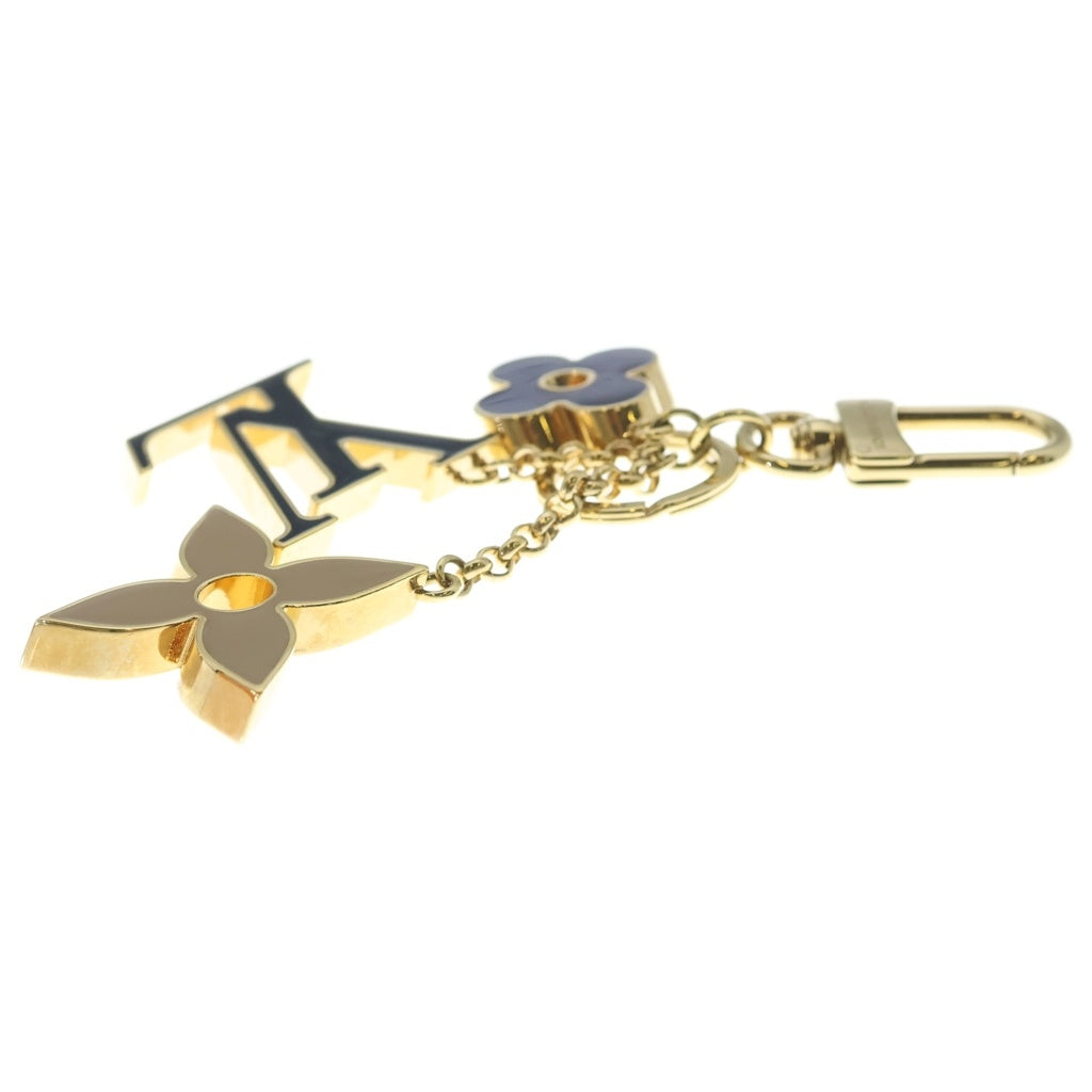 LOUIS VUITTON(ルイヴィトン) チャーム・フルール ドゥ モノグラム バッグチャーム キーリング ゴールド×ブラック×ベージュ GP M01652 レディース