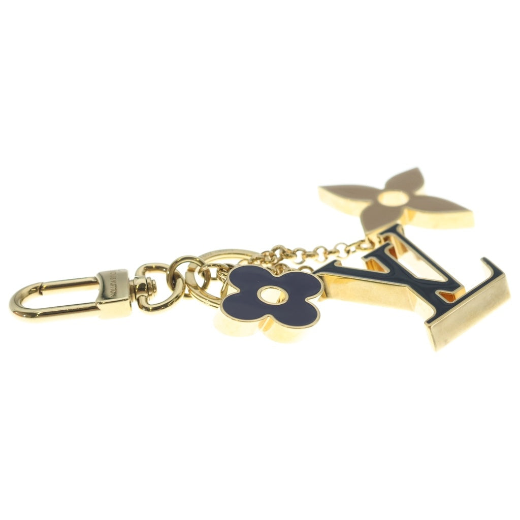 LOUIS VUITTON(ルイヴィトン) チャーム・フルール ドゥ モノグラム バッグチャーム キーリング ゴールド×ブラック×ベージュ GP M01652 レディース