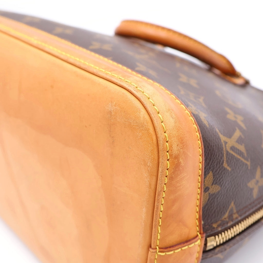 LOUIS VUITTON(ルイヴィトン) モノグラム アルマPM ハンドバッグ ブラウン レザー×PVC M53151 ゴールド金具 レディース