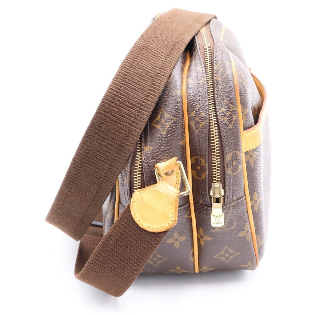 LOUIS VUITTON(ルイヴィトン) モノグラム リポーターPM ショルダーバッグ ブラウン レザー×PVC M45254 ゴールド金具 レディース
