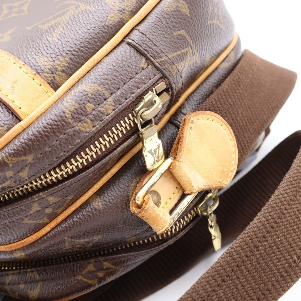 LOUIS VUITTON(ルイヴィトン) モノグラム リポーターPM ショルダーバッグ ブラウン レザー×PVC M45254 ゴールド金具 レディース