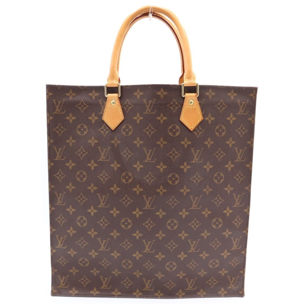 LOUIS VUITTON(ルイヴィトン) モノグラム サックプラ トートバッグ ハンドバッグ ブラウン レザー×PVC M51140 ゴールド金具 レディース