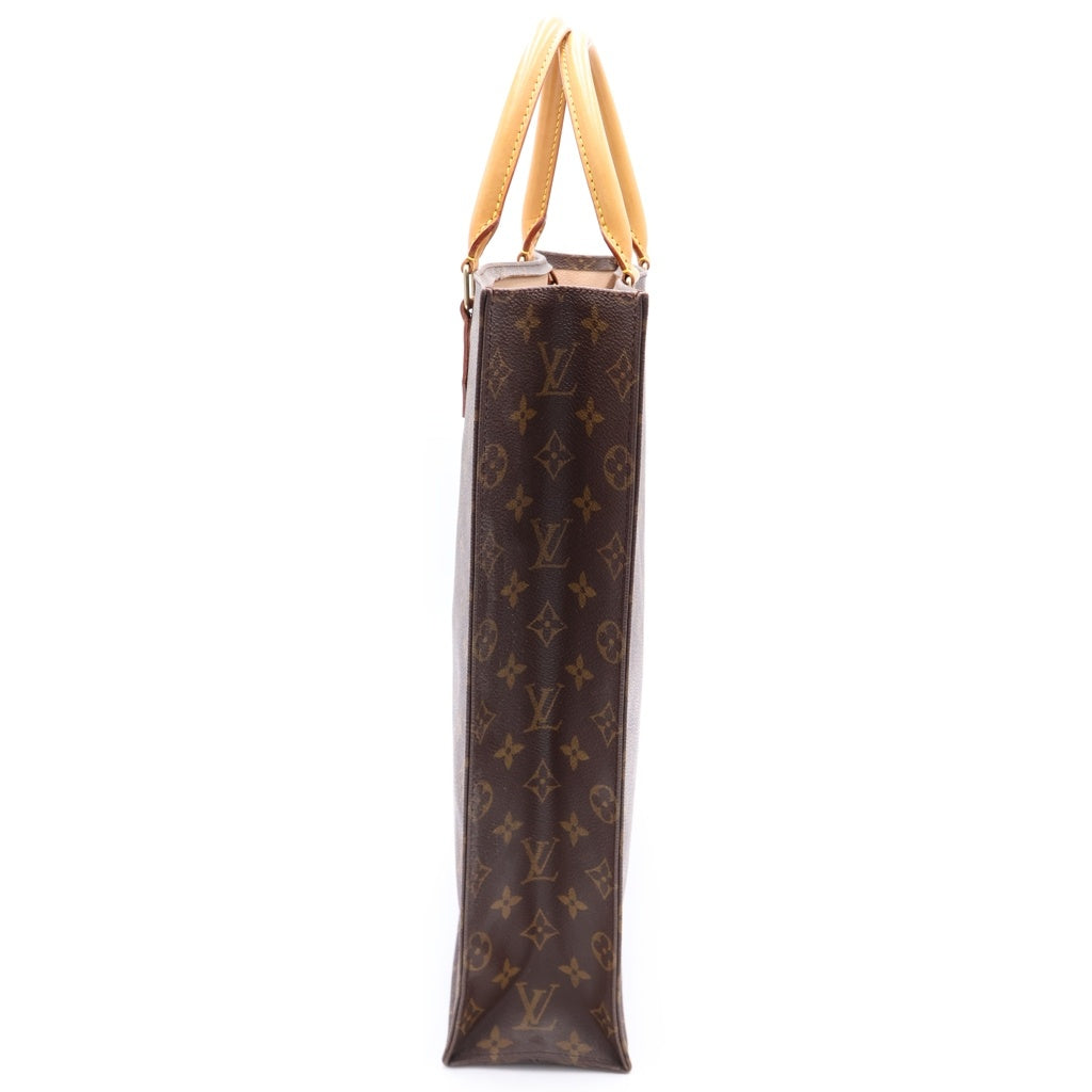 LOUIS VUITTON(ルイヴィトン) モノグラム サックプラ トートバッグ ハンドバッグ ブラウン レザー×PVC M51140 ゴールド金具 レディース