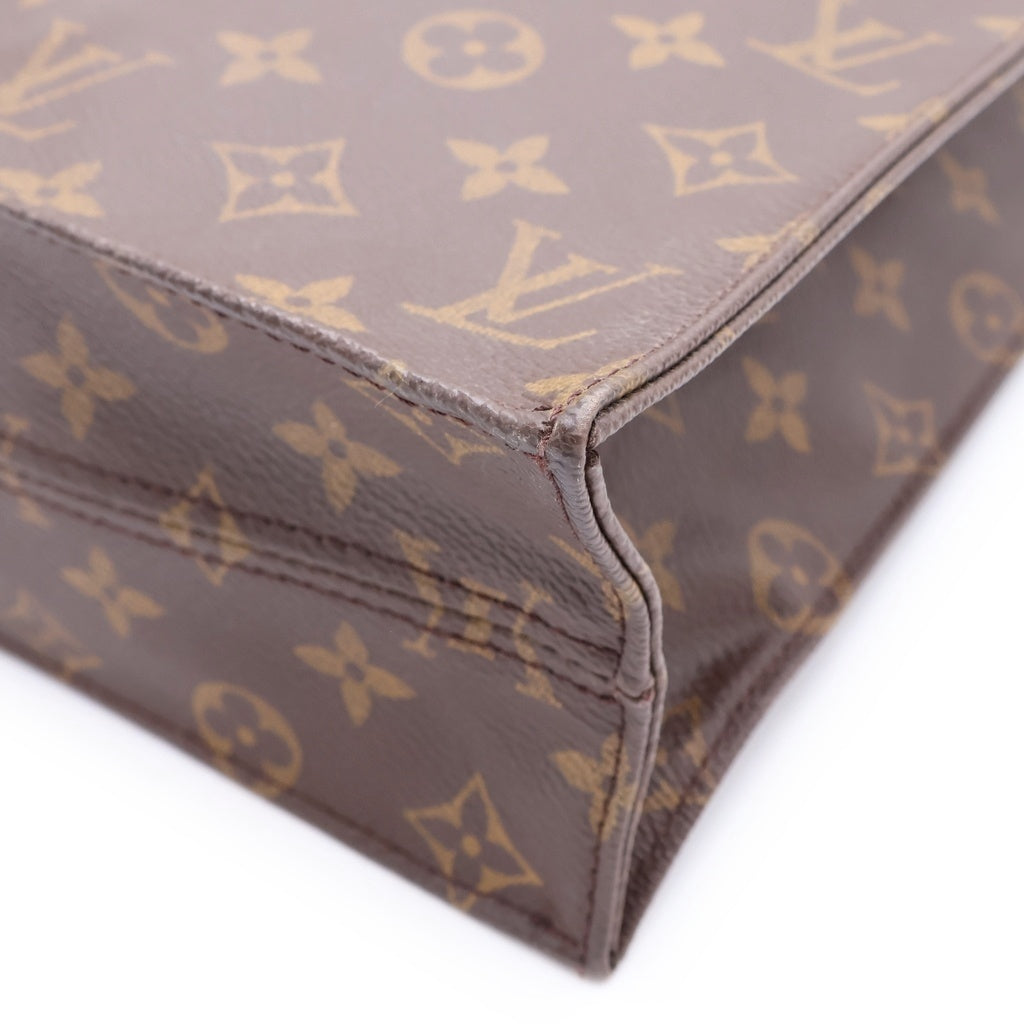 LOUIS VUITTON(ルイヴィトン) モノグラム サックプラ トートバッグ ハンドバッグ ブラウン レザー×PVC M51140 ゴールド金具 レディース