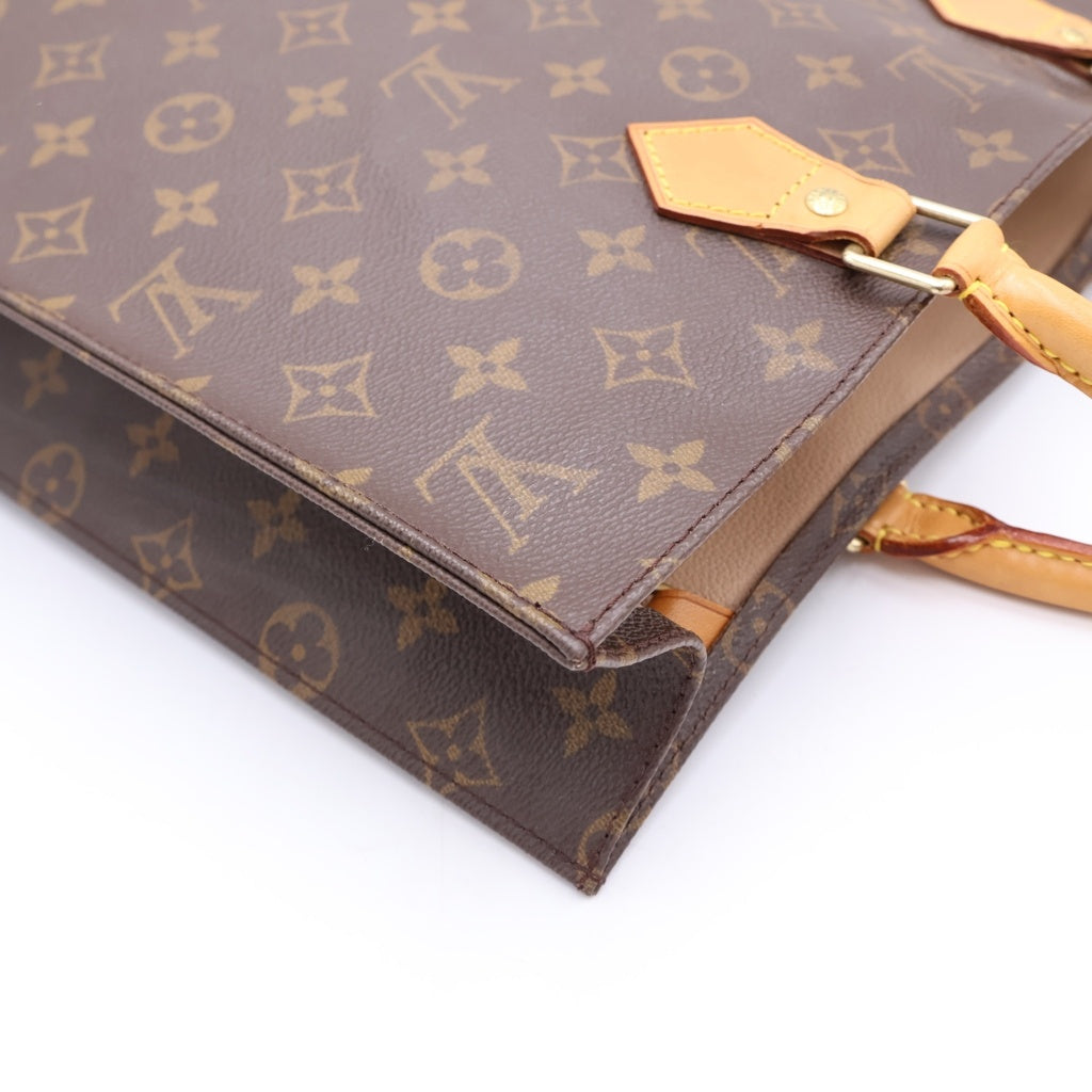 LOUIS VUITTON(ルイヴィトン) モノグラム サックプラ トートバッグ ハンドバッグ ブラウン レザー×PVC M51140 ゴールド金具 レディース